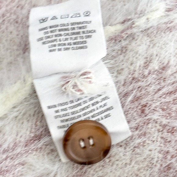 Anthropologie Meadow Rue Floral Eyelash Cardigan Sweater Womens XS Fuzzy Soft - Picture 9 of 10